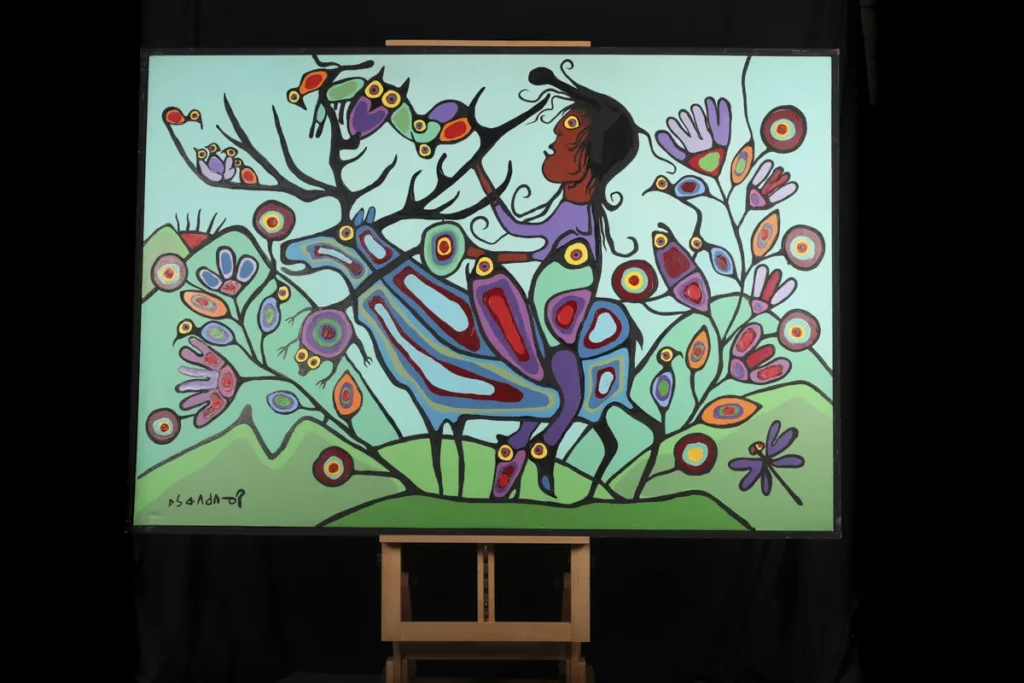 The Grand Wabina Shaman is a great example of an authentic Norval Morrisseau and is perfect for someone buying art as an investment