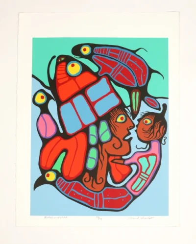 Mother and Child Silk Screen Print